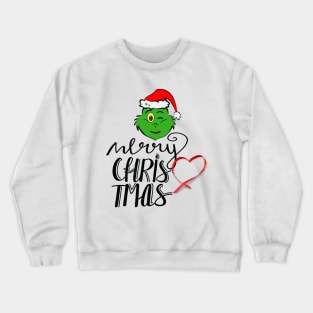 MERRY CHRISTMAS - HEART - Green Elf Crewneck Sweatshirt